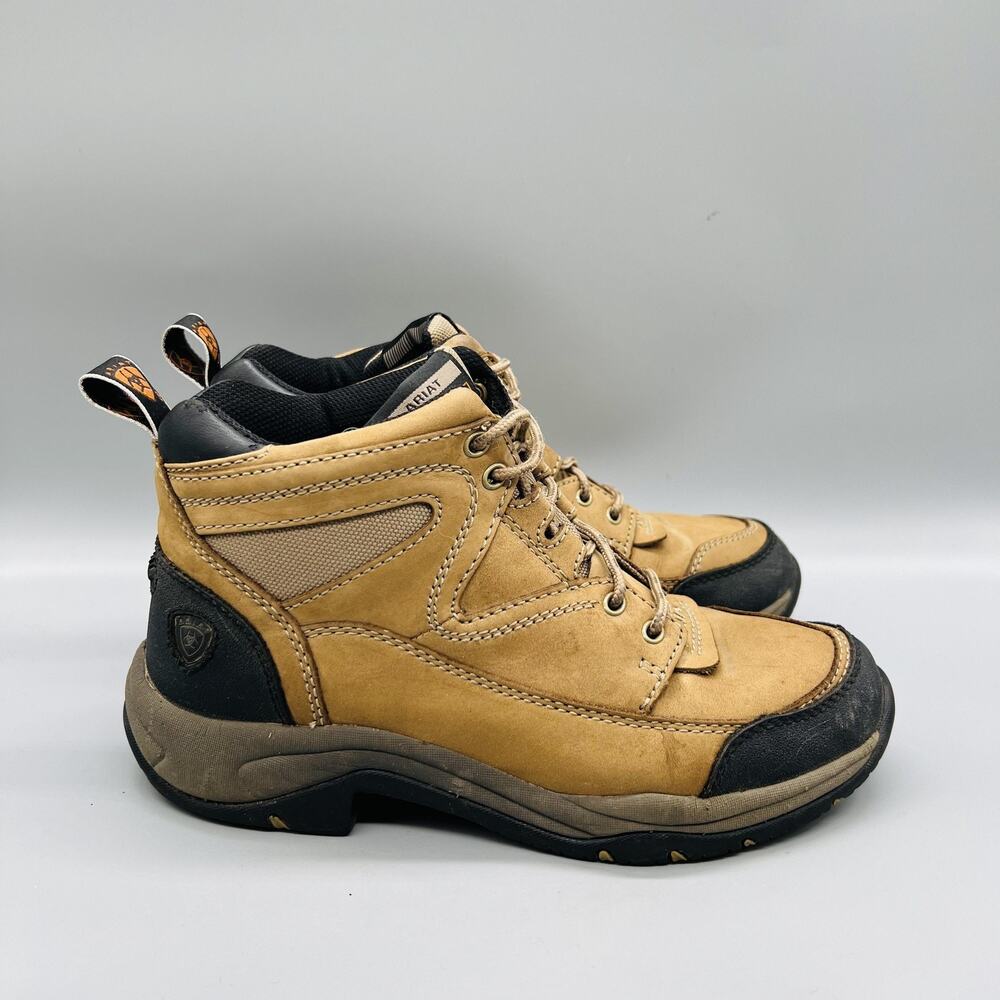 Ariat Boots Womens 7 Brown Leather ATS Chukka Ankle Work Lace Up Outdoor Shoes